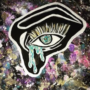 Original galaxy inspired acrylic painting